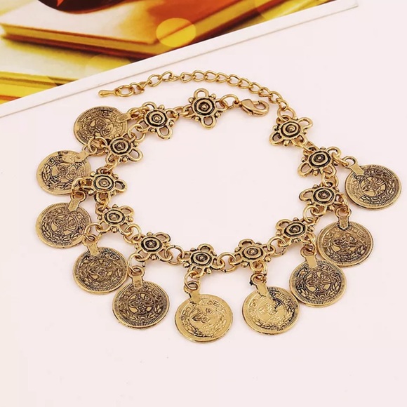 Gold Coin Ankle or Wrist Bracelet - Picture 5 of 6